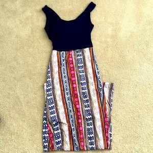 Maxi dress with cross cross back. Size medium